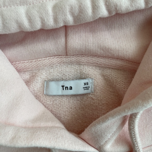 Tna Aritzia Cropped Hoodie Womens Size XS Cream Draw String Closure - Picture 2 of 11